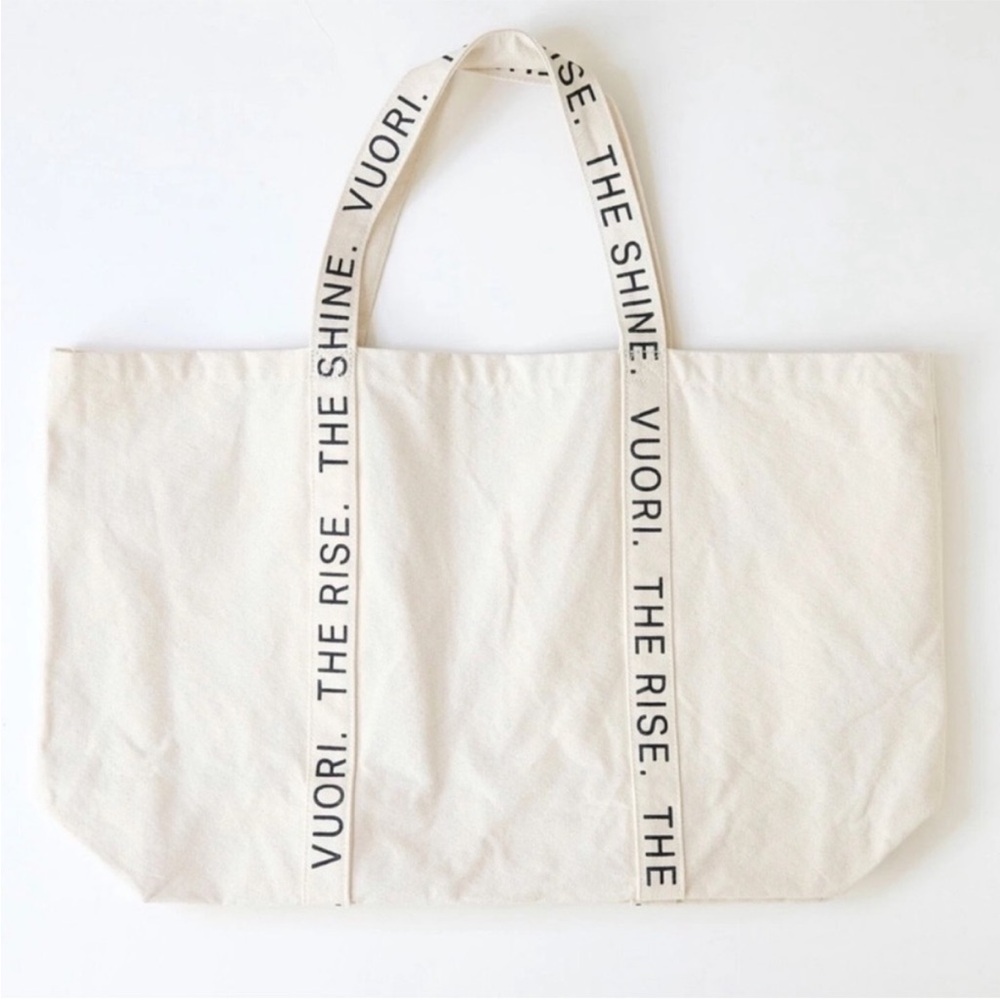Vuori Cream Tote Bag with Minimalist Design The Rise The Shine